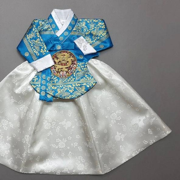 Shiny White Skirt Girl Hanbok (100D-1YR) - Native Korean