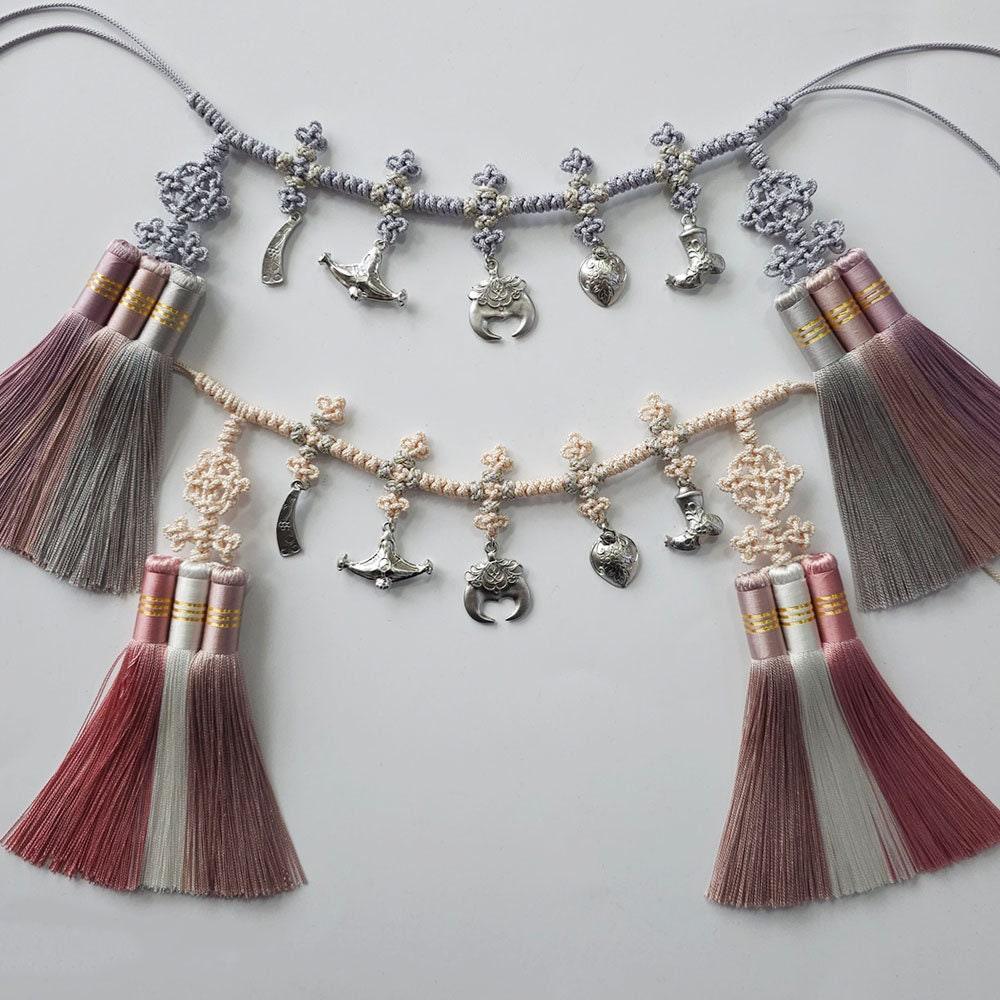 Silver Ornaments Tassel Belt - Native Korean