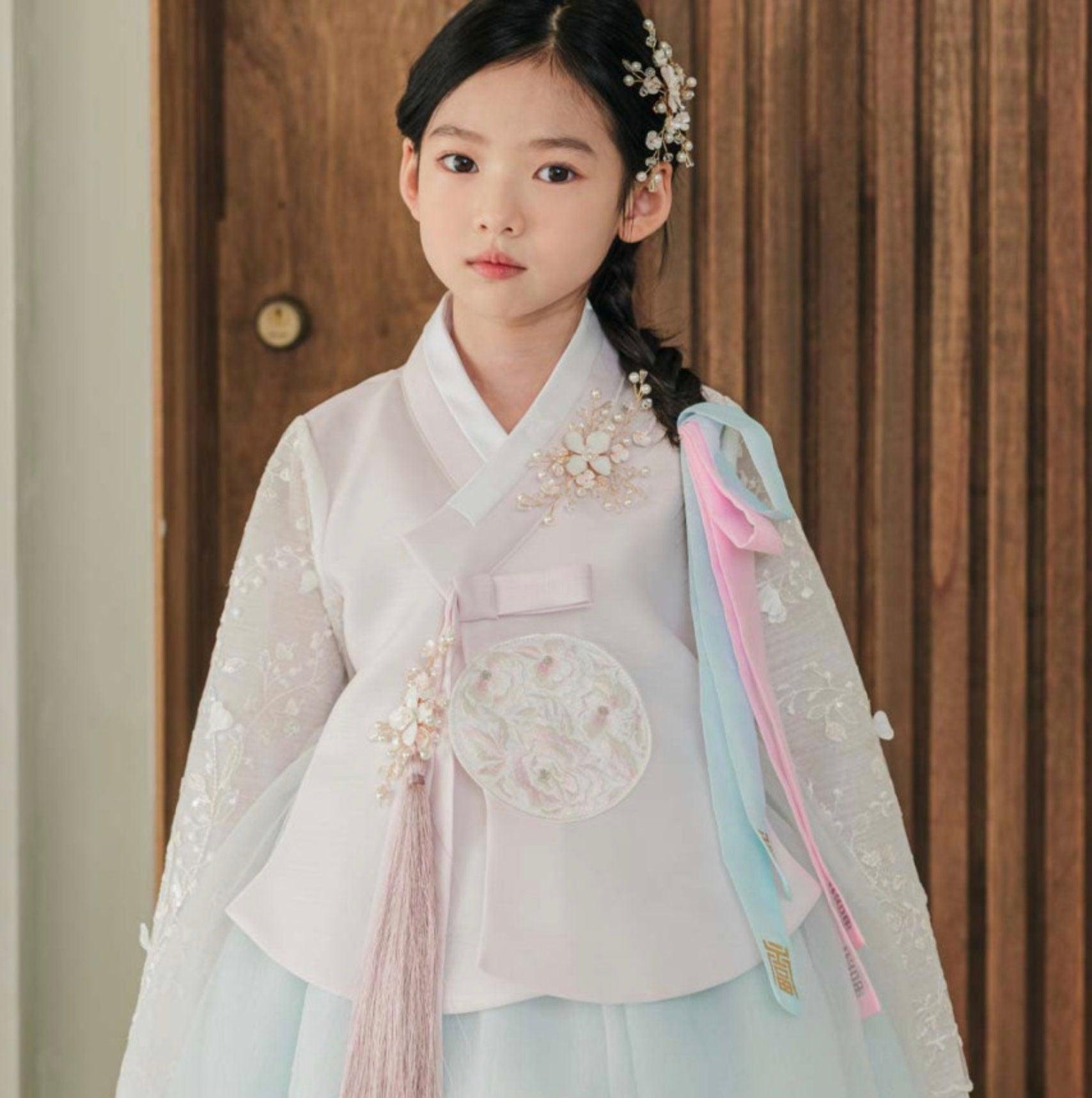 Soha 3D Floral Dress Girl Hanbok (1-12YR) - Native Korean