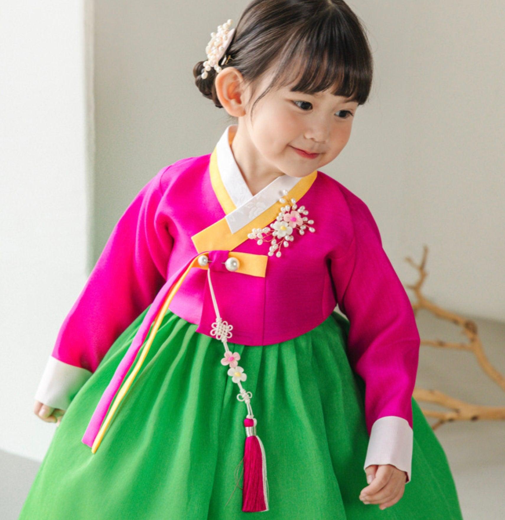 Sohye Magenta Green Girl Hanbok (1-12YR) - Native Korean