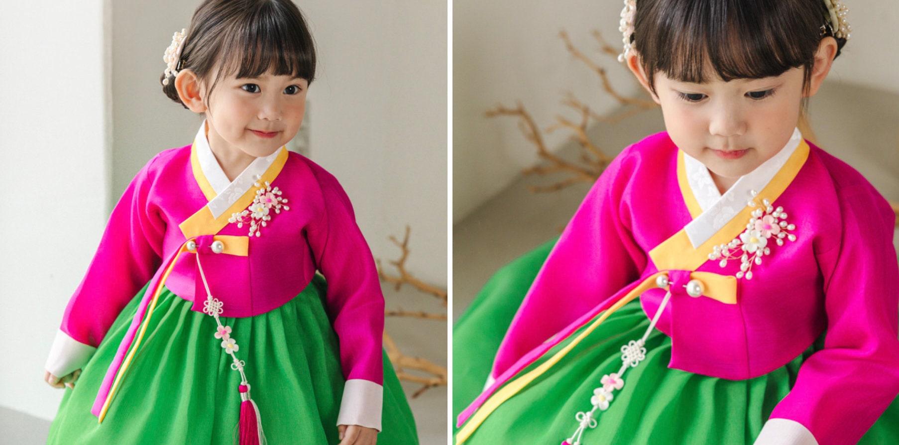 Sohye Magenta Green Girl Hanbok (1-12YR) - Native Korean