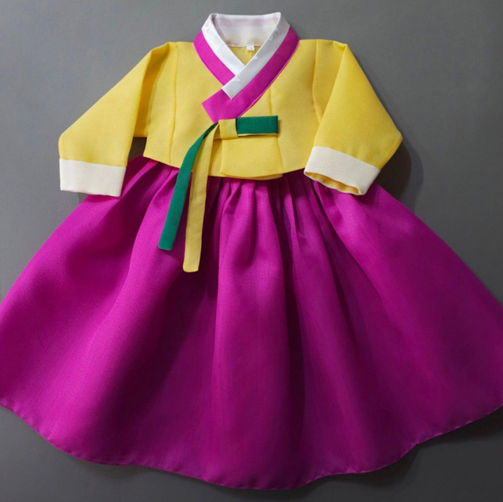 Sohye Yellow Magenta Girl Hanbok (1-12YR) - Native Korean