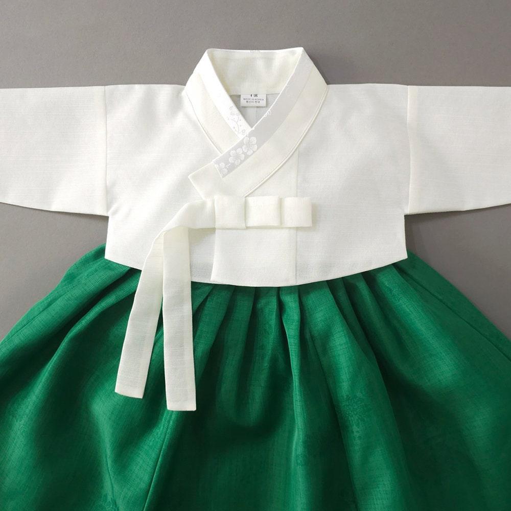 Solid Green Girl Hanbok (100D-15YR) - Native Korean