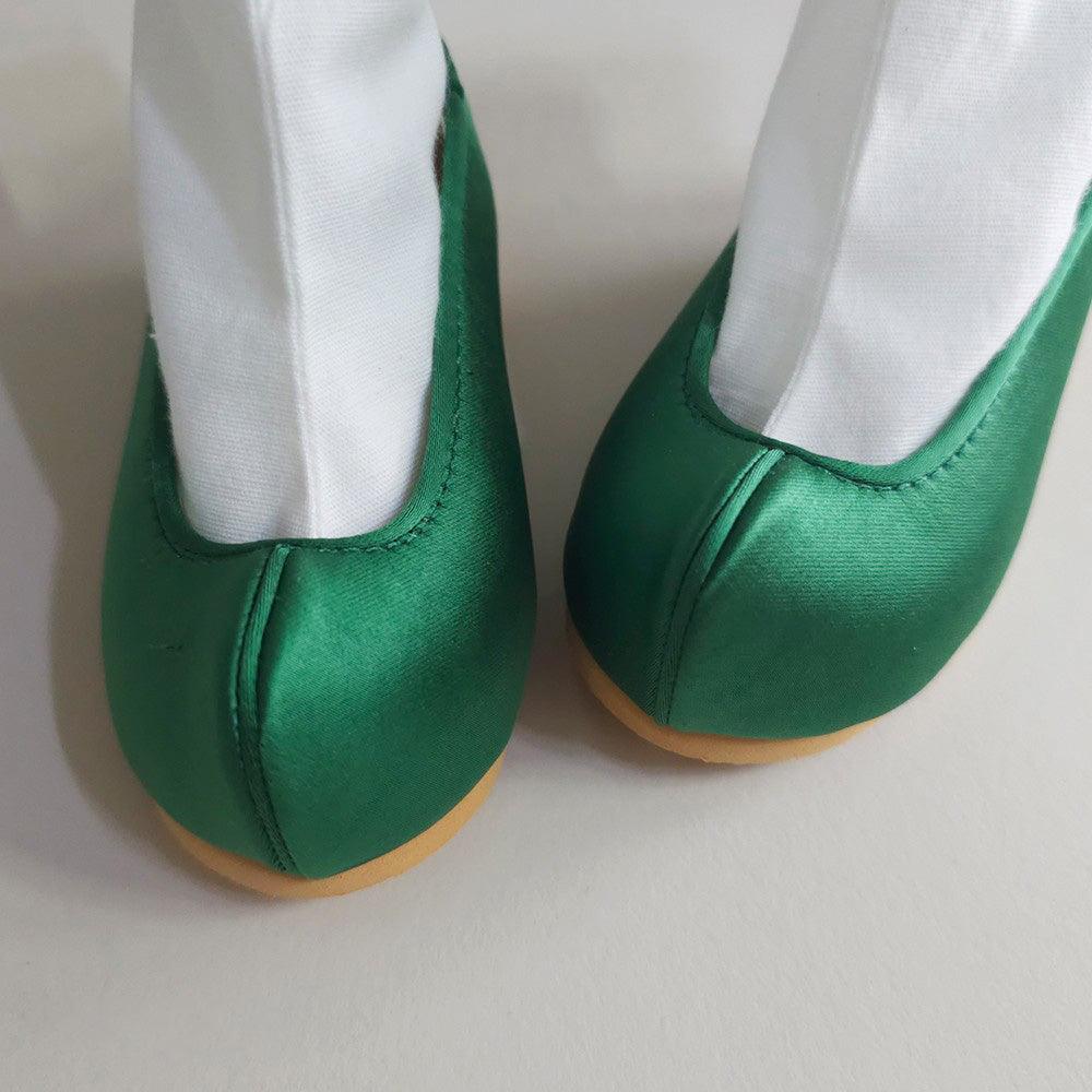 Solid Green Girl Hanbok Shoes - Native Korean