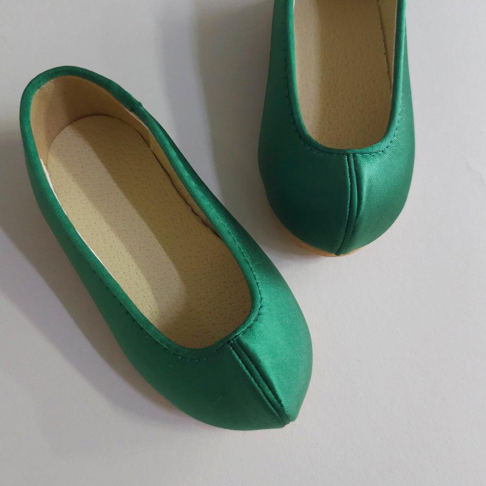 Solid Green Girl Hanbok Shoes - Native Korean