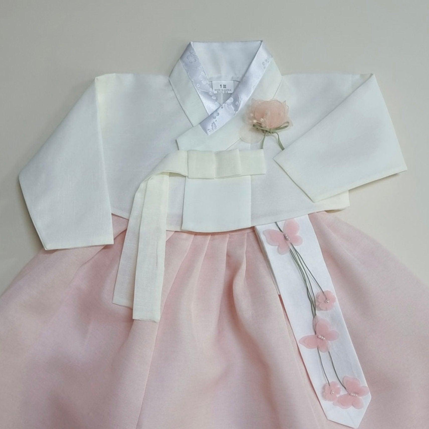 Solid L.Pink Skirt Girl Hanbok (100D-10YR) - Native Korean