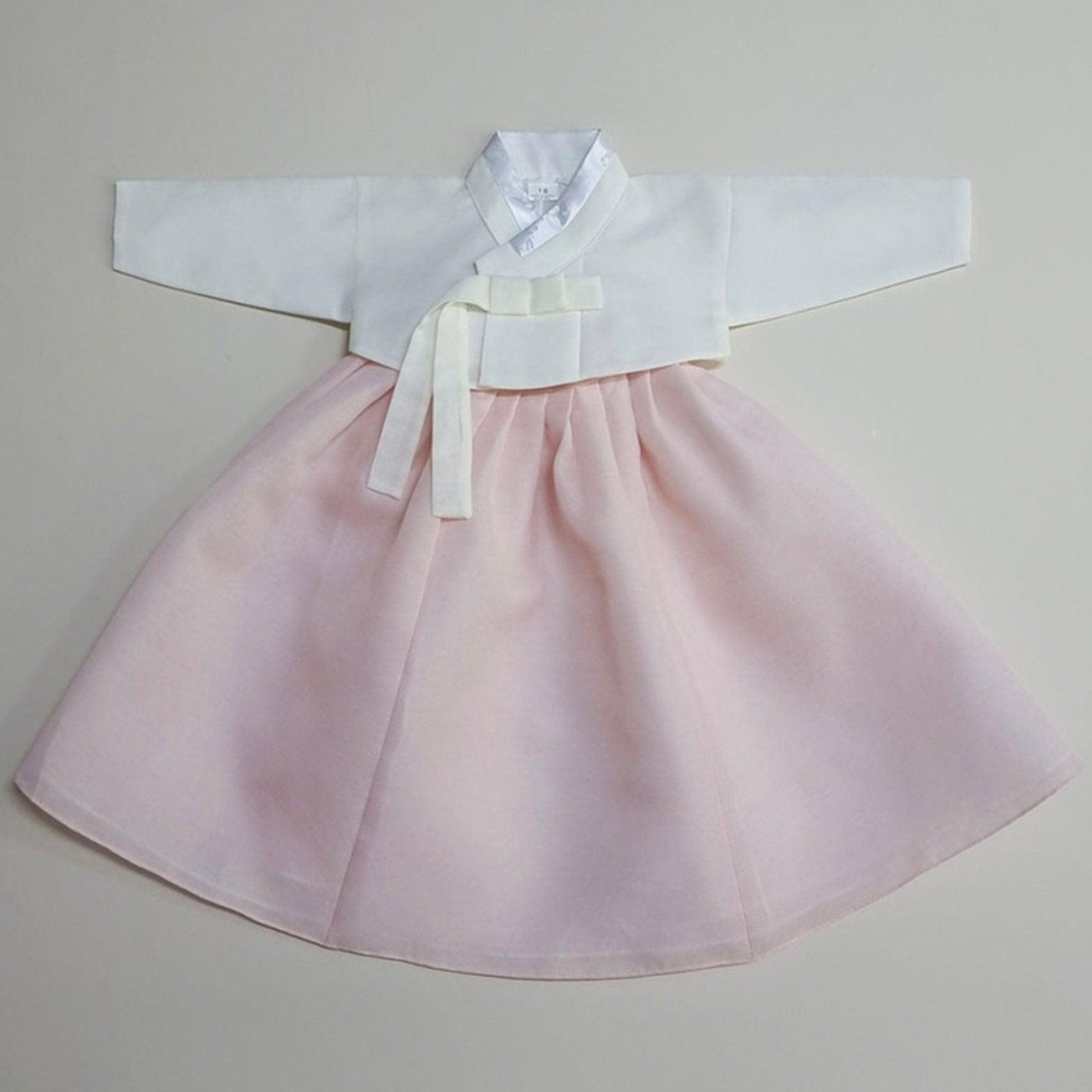 Solid L.Pink Skirt Girl Hanbok (100D-10YR) - Native Korean