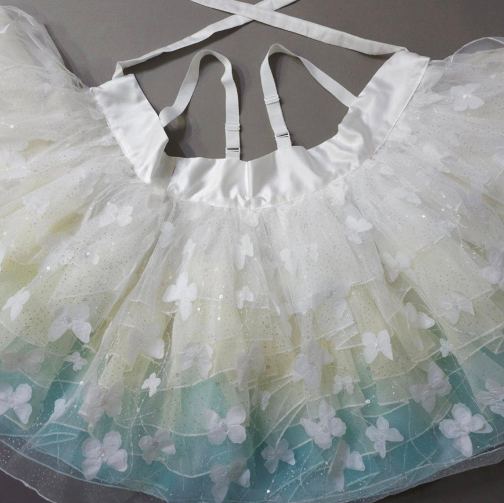 Somi Sky Tulle Dress Modern Hanbok (1-12YR) - Native Korean