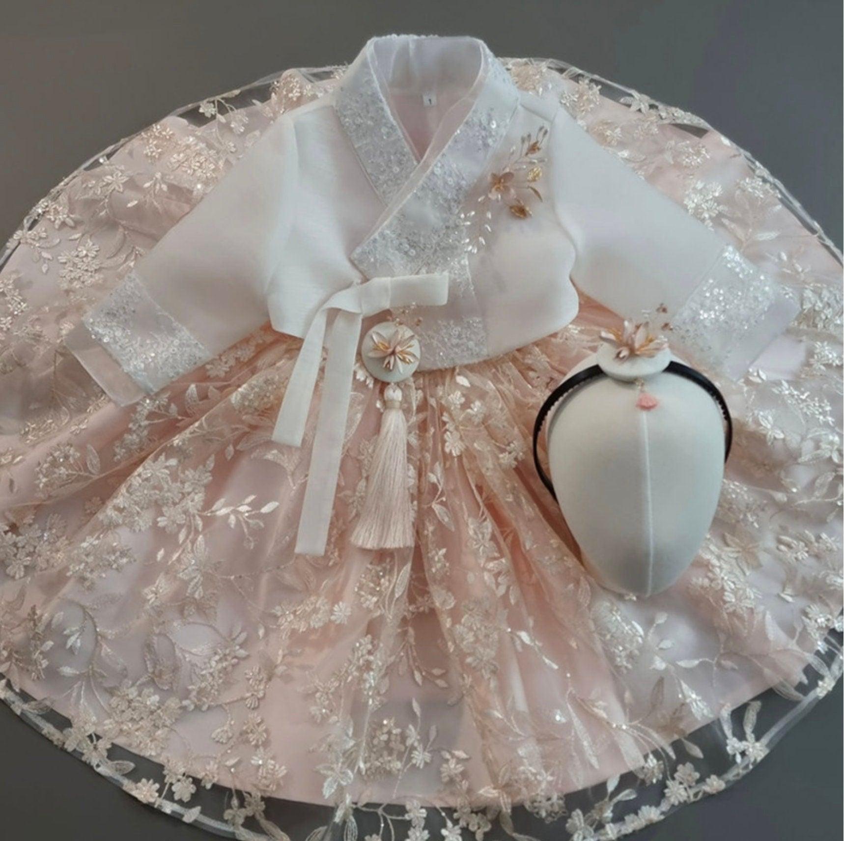 Soyoul Lace Dress Girl Hanbok (100D-8YR) - Native Korean