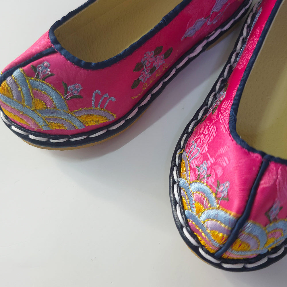 Magenta Floral Girl Hanbok Shoes (130~220mm)