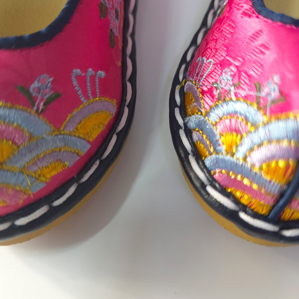 Magenta Floral Girl Hanbok Shoes (130~220mm)