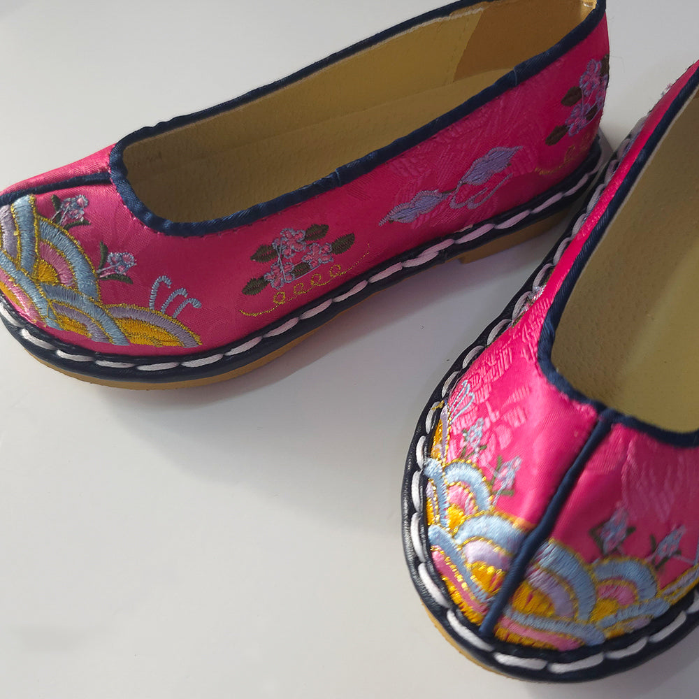 Magenta Floral Girl Hanbok Shoes (130~220mm)