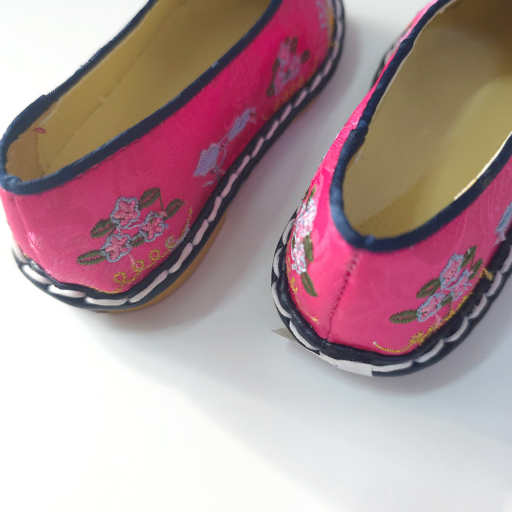 Magenta Floral Girl Hanbok Shoes (130~220mm)