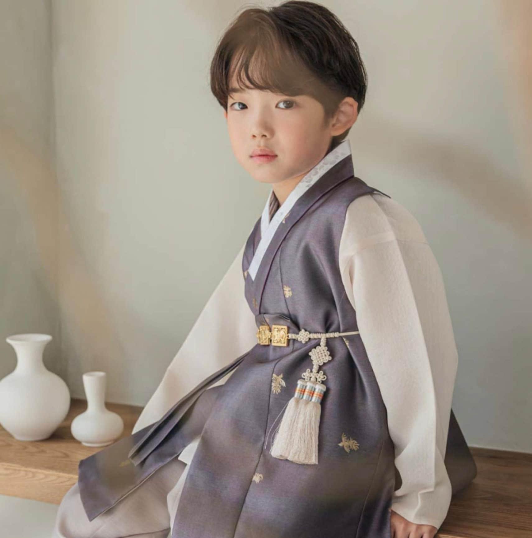 Suho Gold Brown Boy Hanbok (100D-12YR) - Native Korean