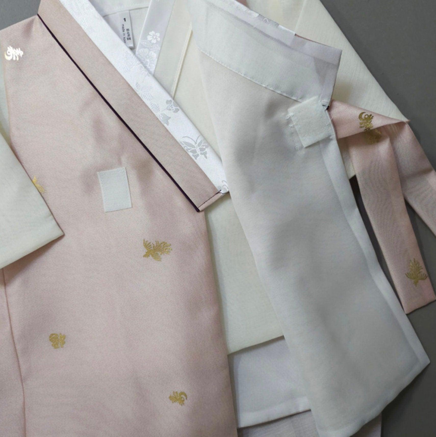 Suho Gold Pink-Beige Boy Hanbok (100D-12YR) - Native Korean