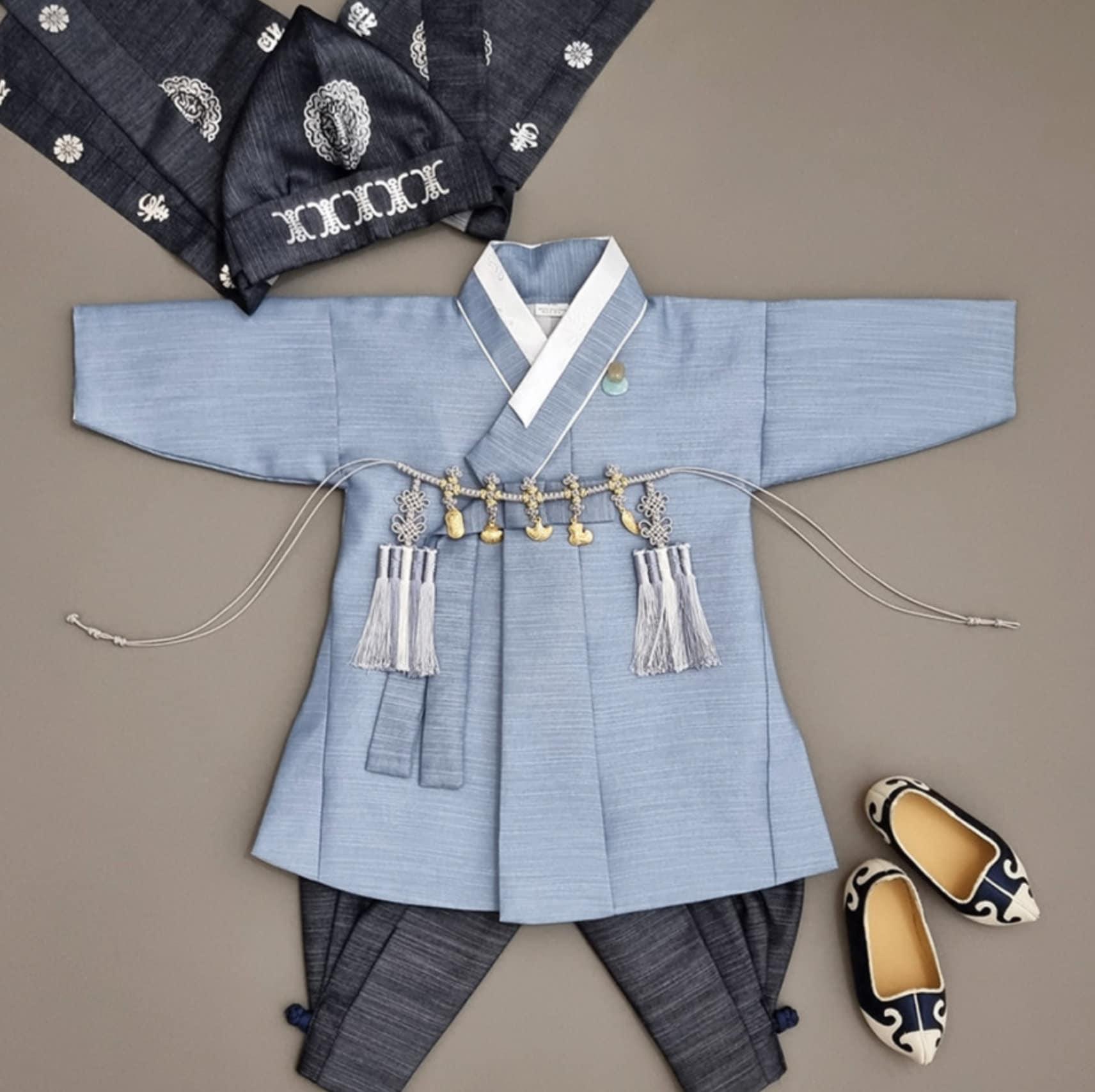 Sungjoon Indie Blue Boy Hanbok (100D-10YR) - Native Korean