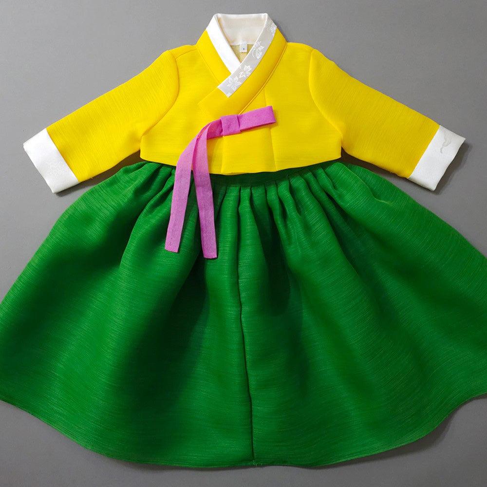 Taeri Green Yellow Girl Hanbok (1-8YR) - Native Korean