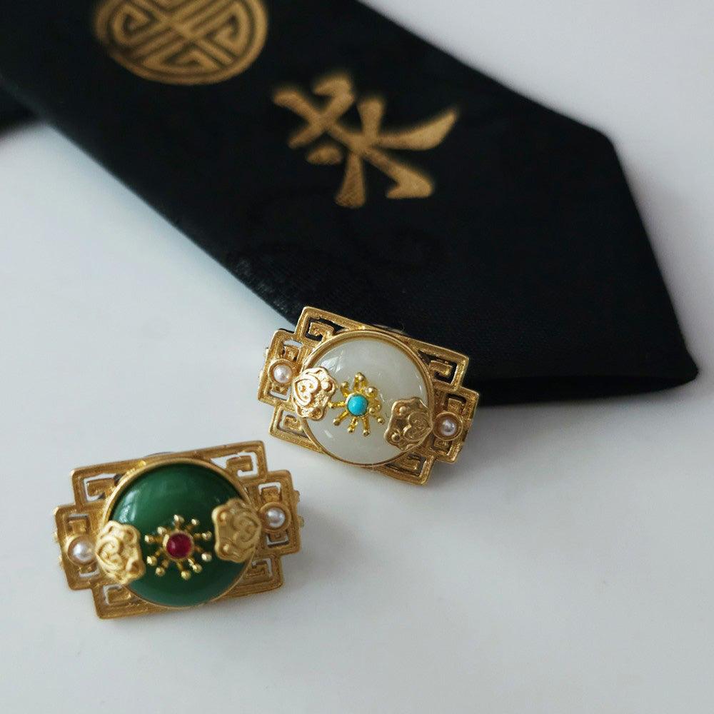 Traditional Jade Brooch - Native Korean