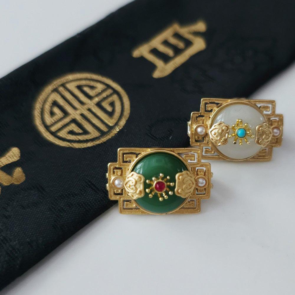 Traditional Jade Brooch - Native Korean