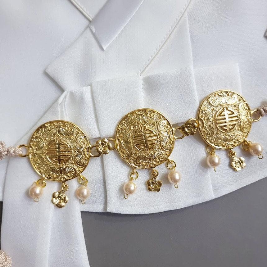 Trio Gold Ornaments Tassel Belt - Native Korean