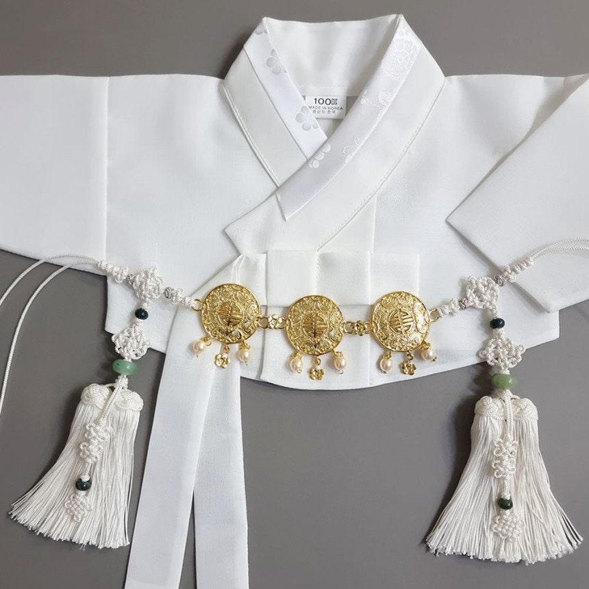 Trio Gold Ornaments Tassel Belt - Native Korean