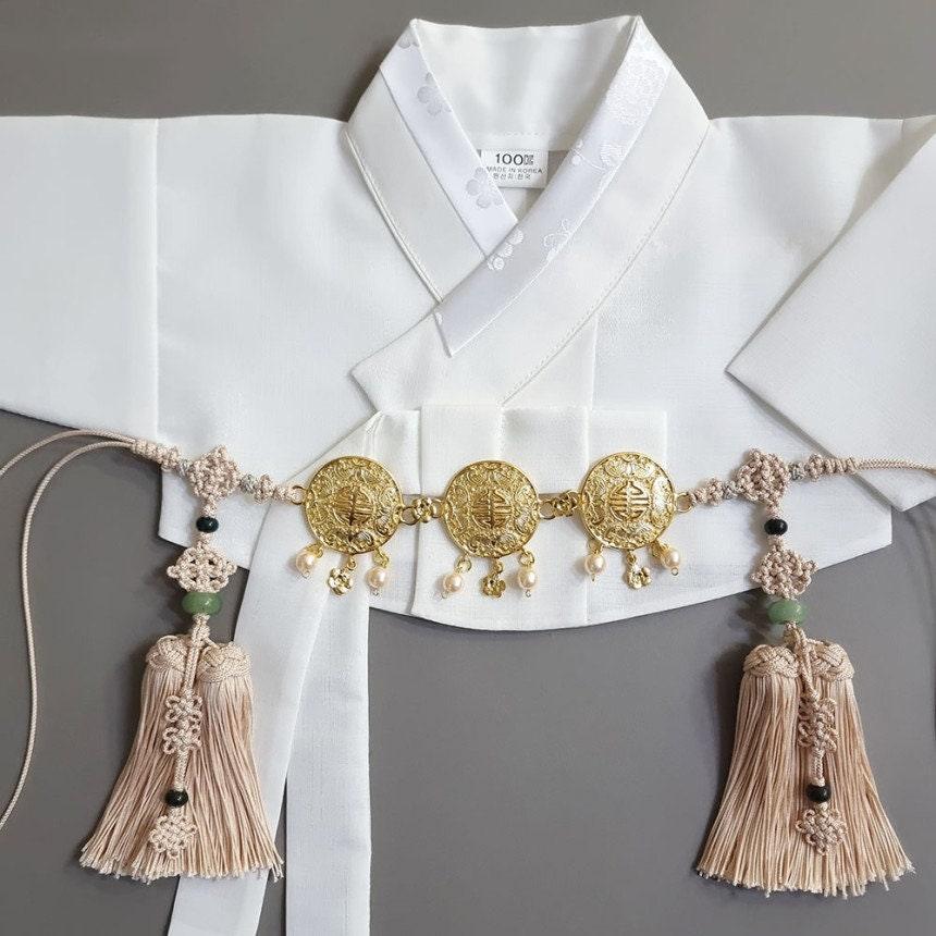 Trio Gold Ornaments Tassel Belt - Native Korean