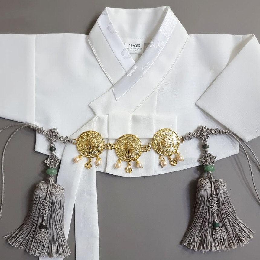 Trio Gold Ornaments Tassel Belt - Native Korean