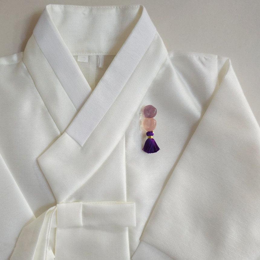 Vivid Duo Stone Brooch - Native Korean
