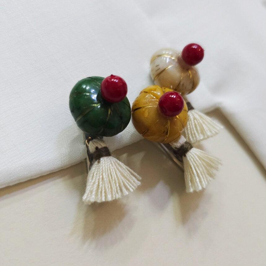 Vivid Mini Pumpkin Brooch - Native Korean