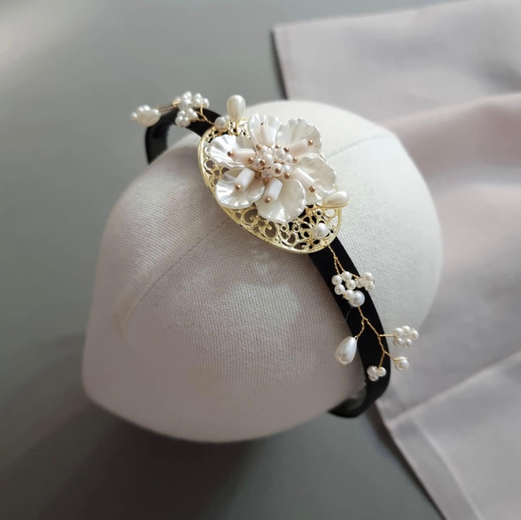 White Flower Headband - Native Korean