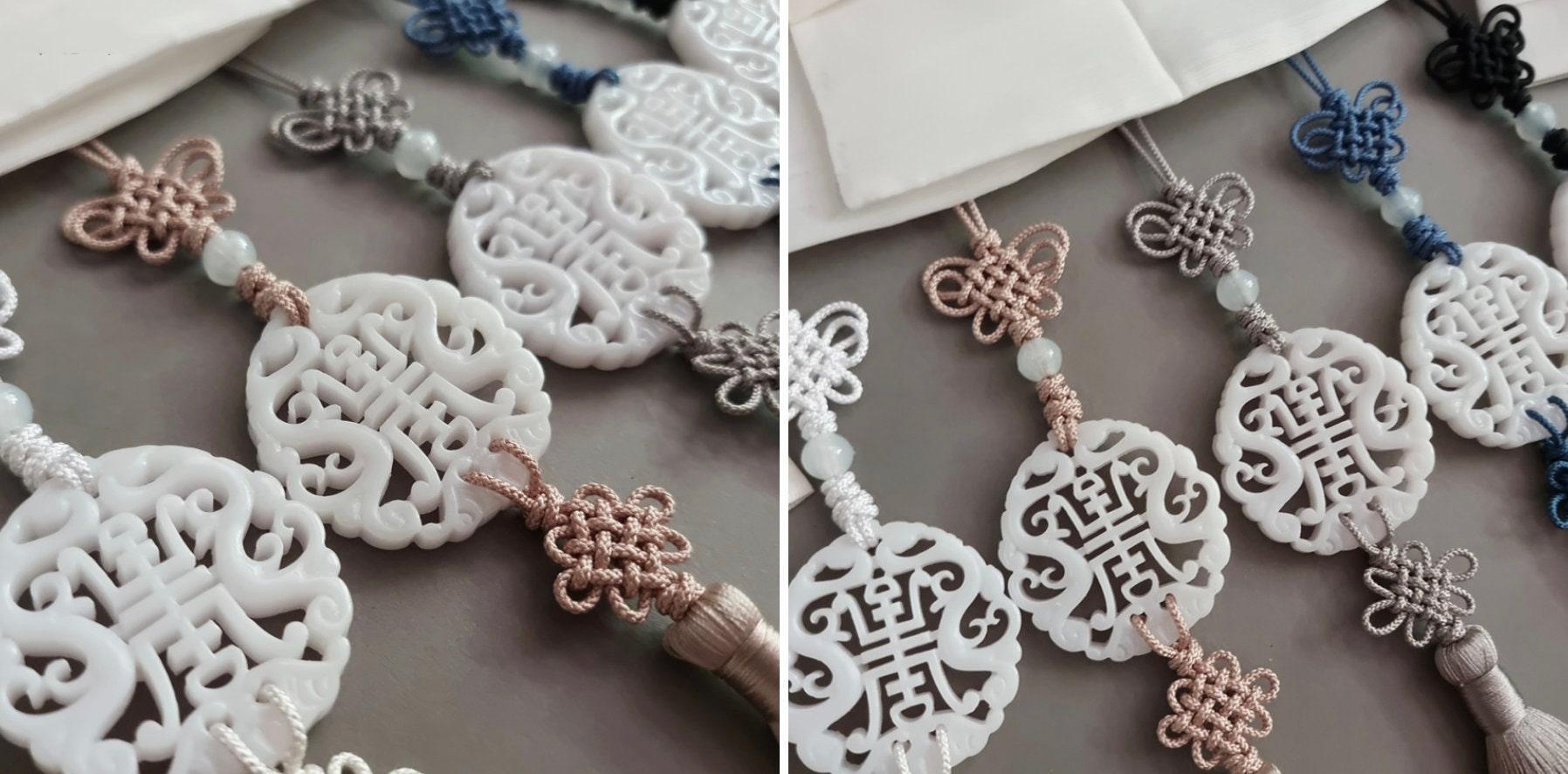 White Jade Tassel Norigae - Native Korean