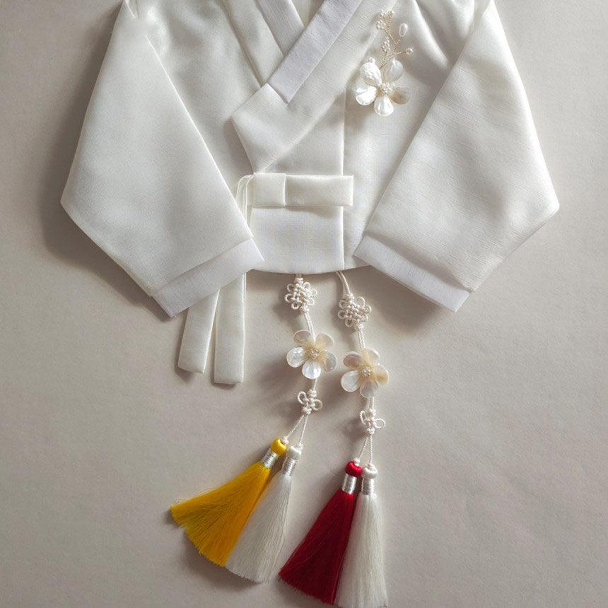 White Mother of Pearl Floral Brooch - Native Korean