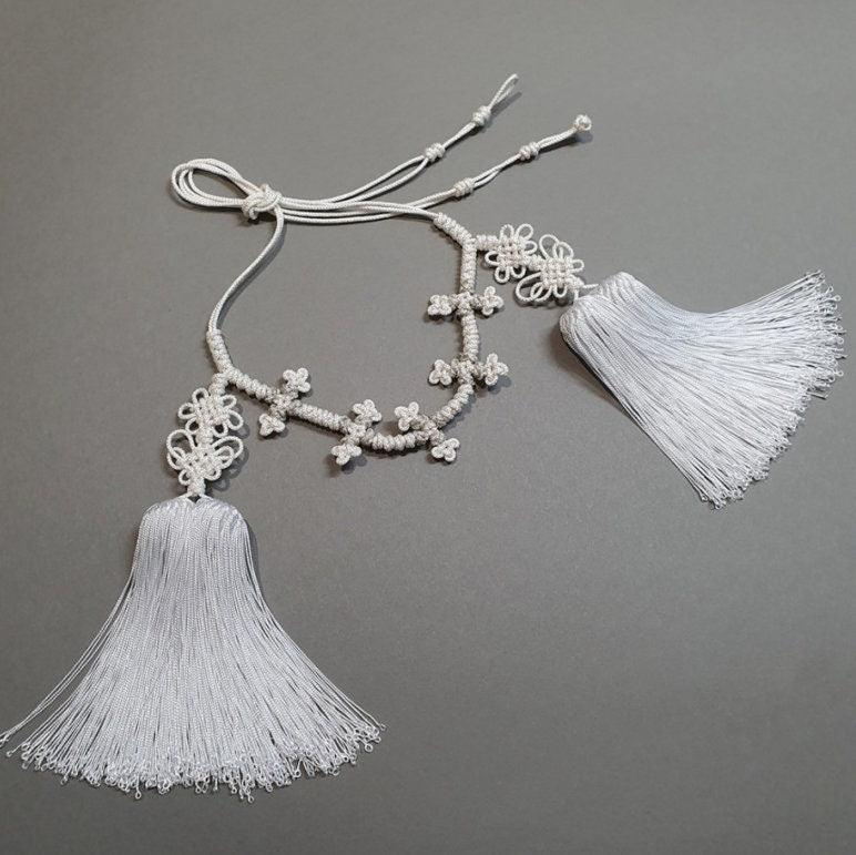 White Tassel Belt - Native Korean