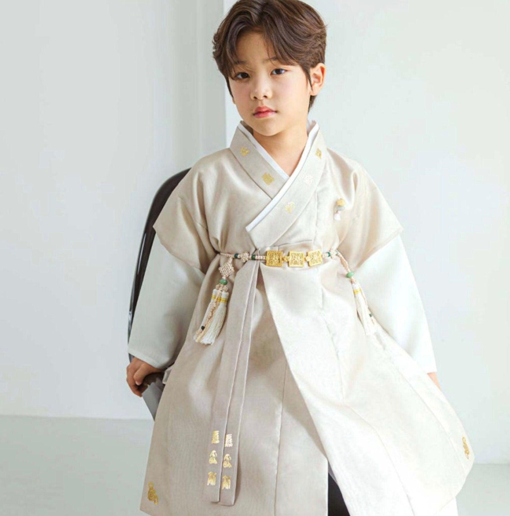 Woo Beige Boy Hanbok (100D-10YR) - Native Korean