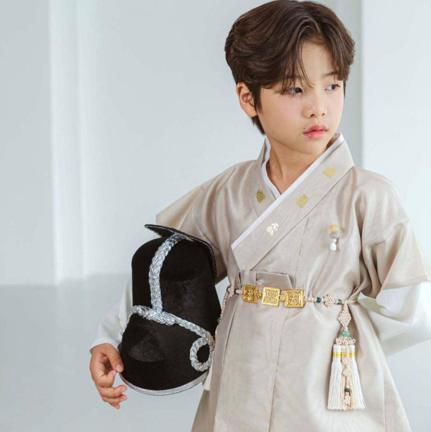 Woo Beige Boy Hanbok (100D-10YR) - Native Korean