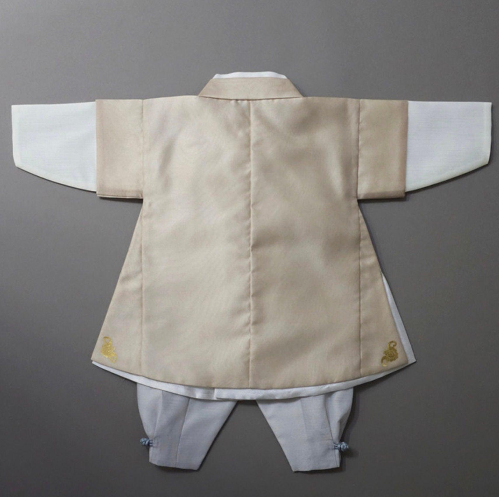 Woo Beige Boy Hanbok (100D-10YR) - Native Korean