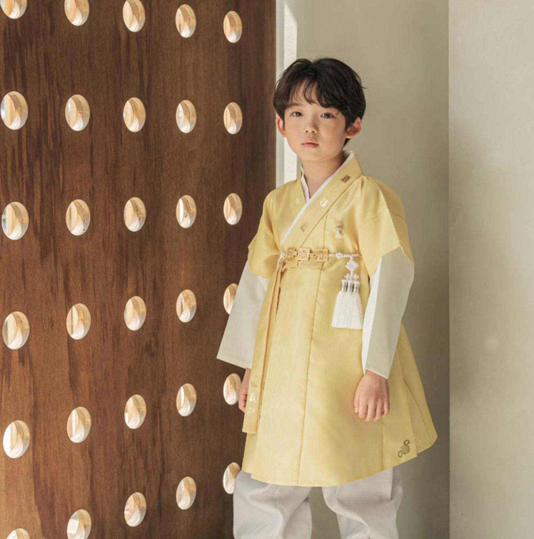 Woo Yellow Boy Hanbok (100D-10YR) - Native Korean