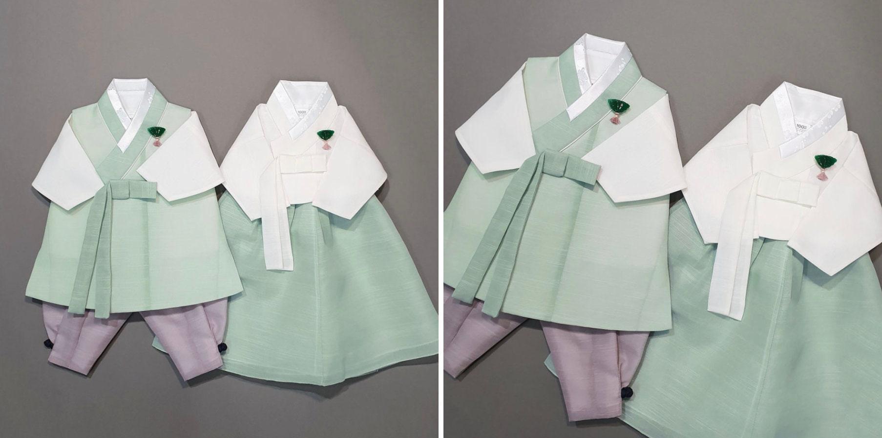 Yedong Solid Mint Girl Hanbok (100D-10YR) - Native Korean