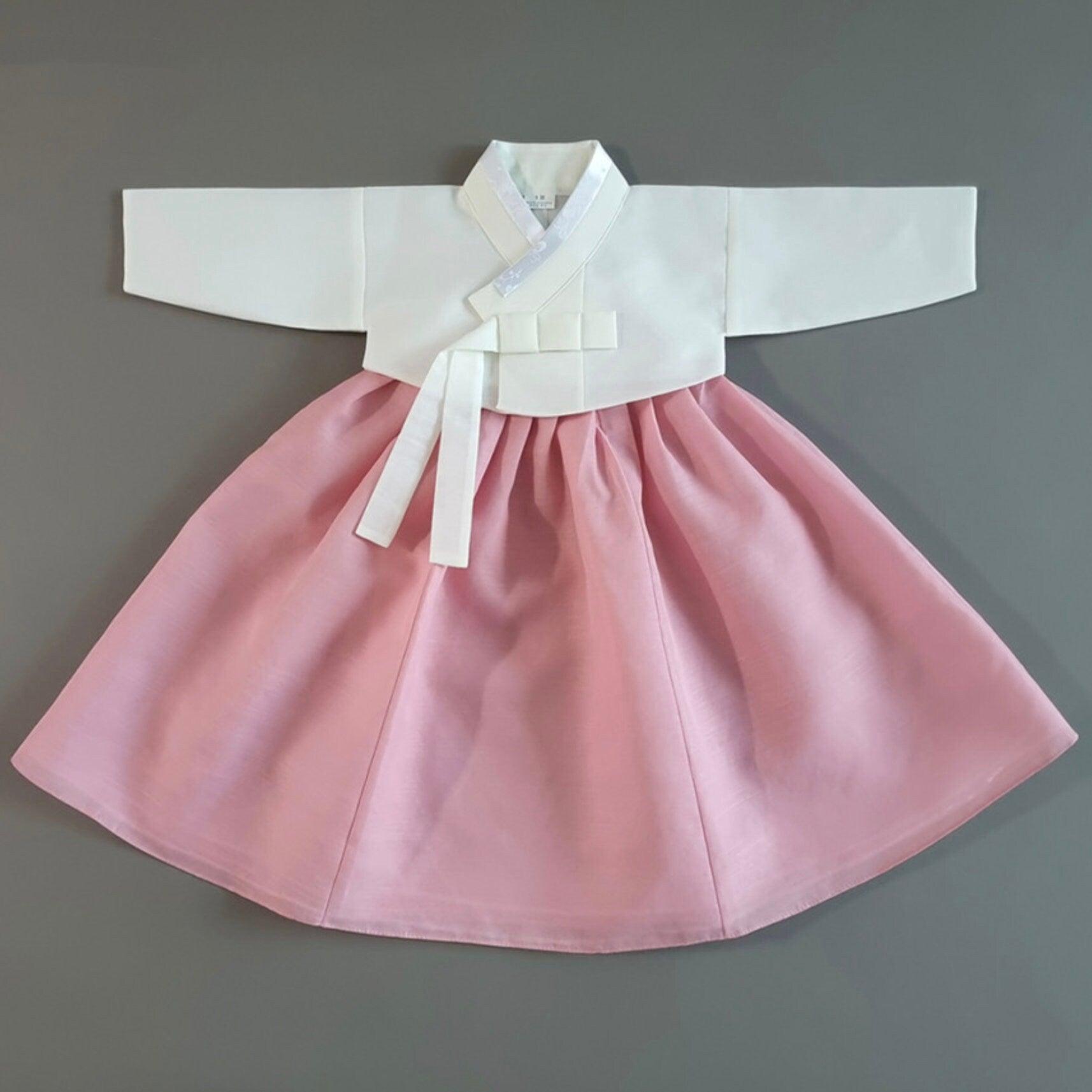 Yedong Solid Pink Girl Hanbok (100D-10YR) - Native Korean