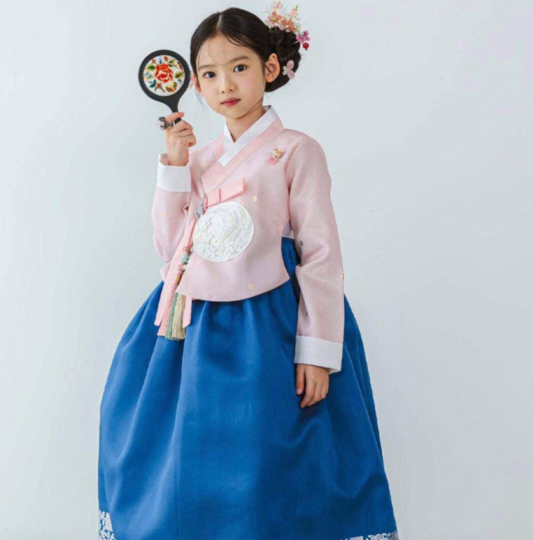 Yeonseo Blue Girl Hanbok (1-9YR) - Native Korean