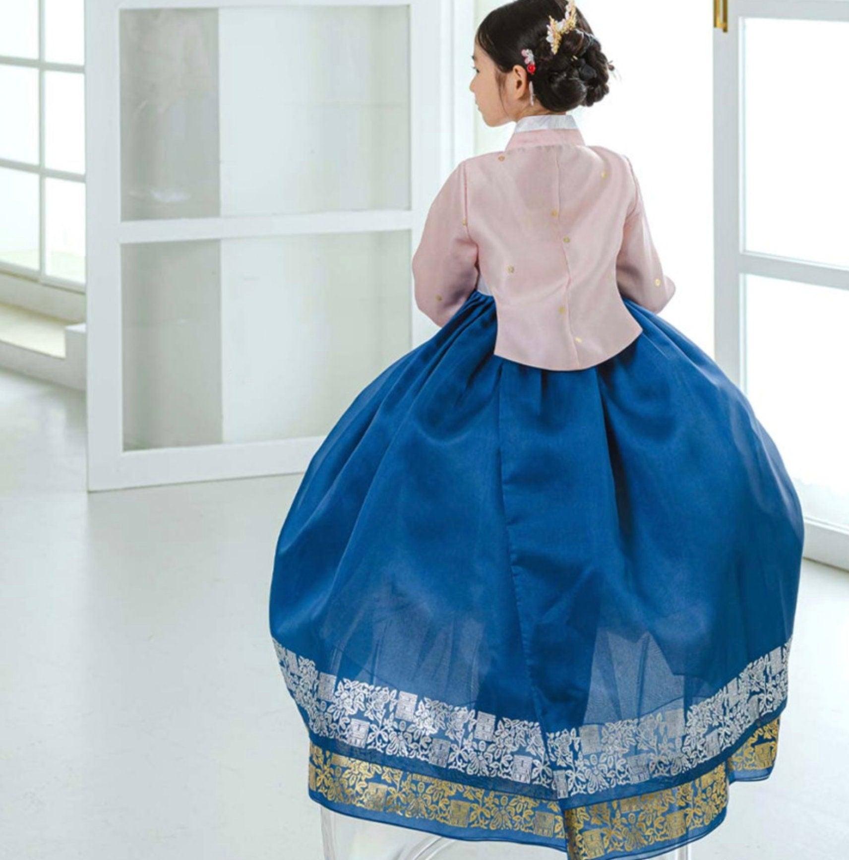 Yeonseo Blue Girl Hanbok (1-9YR) - Native Korean