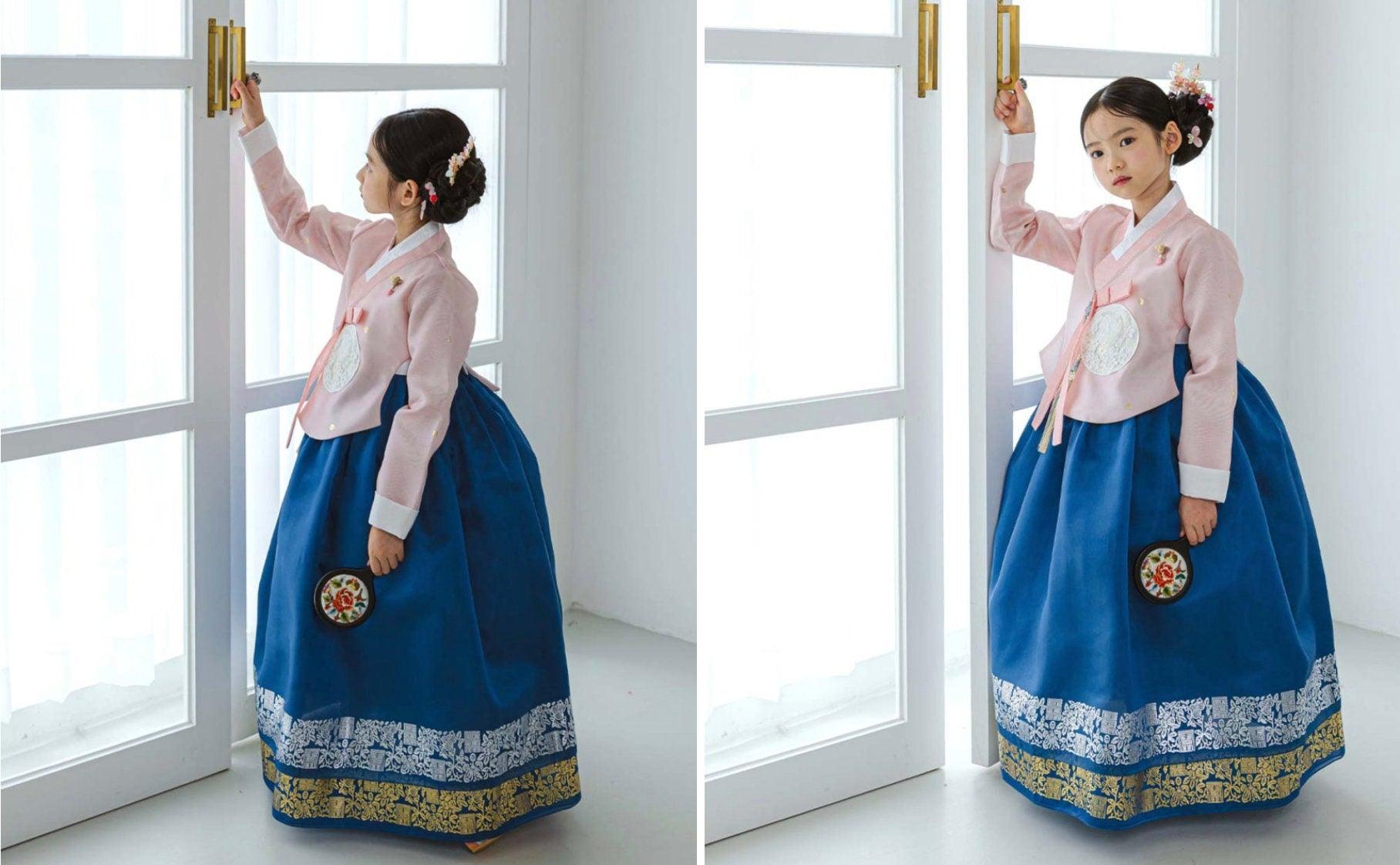 Yeonseo Blue Girl Hanbok (1-9YR) - Native Korean