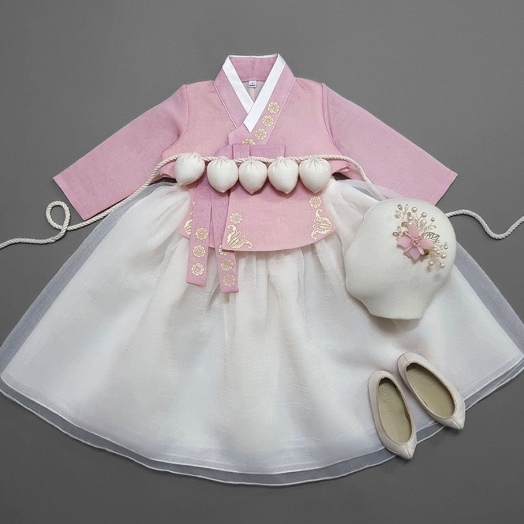 Yoonju Pink Dress Girl Hanbok (1-8YR) - Native Korean