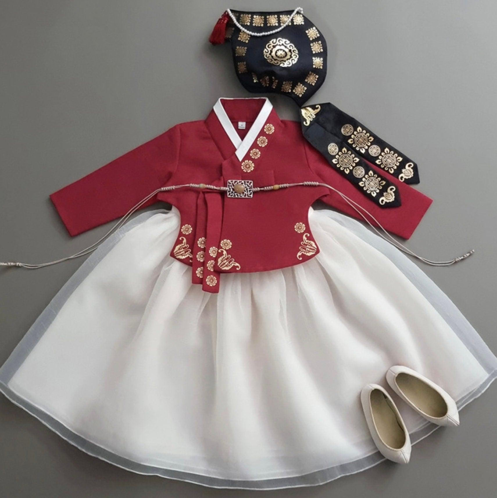 Yoonju Red Dress Girl Hanbok (1-8YR) - Native Korean