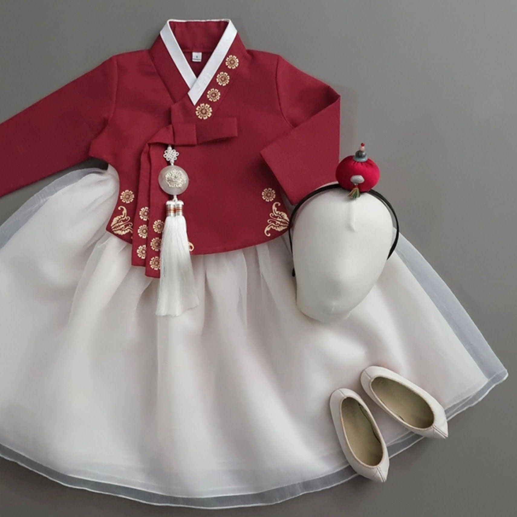 Yoonju Red Dress Girl Hanbok (1-8YR) - Native Korean