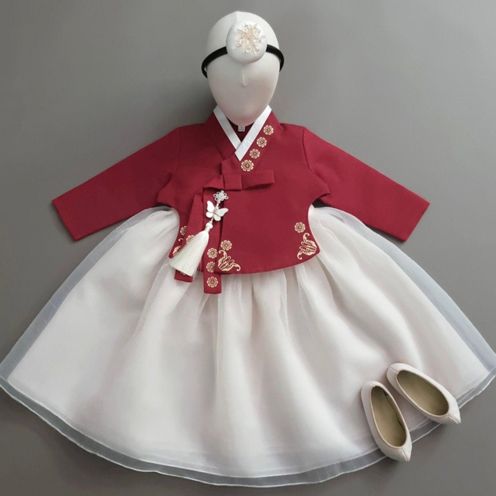 Yoonju Red Dress Girl Hanbok (1-8YR) - Native Korean