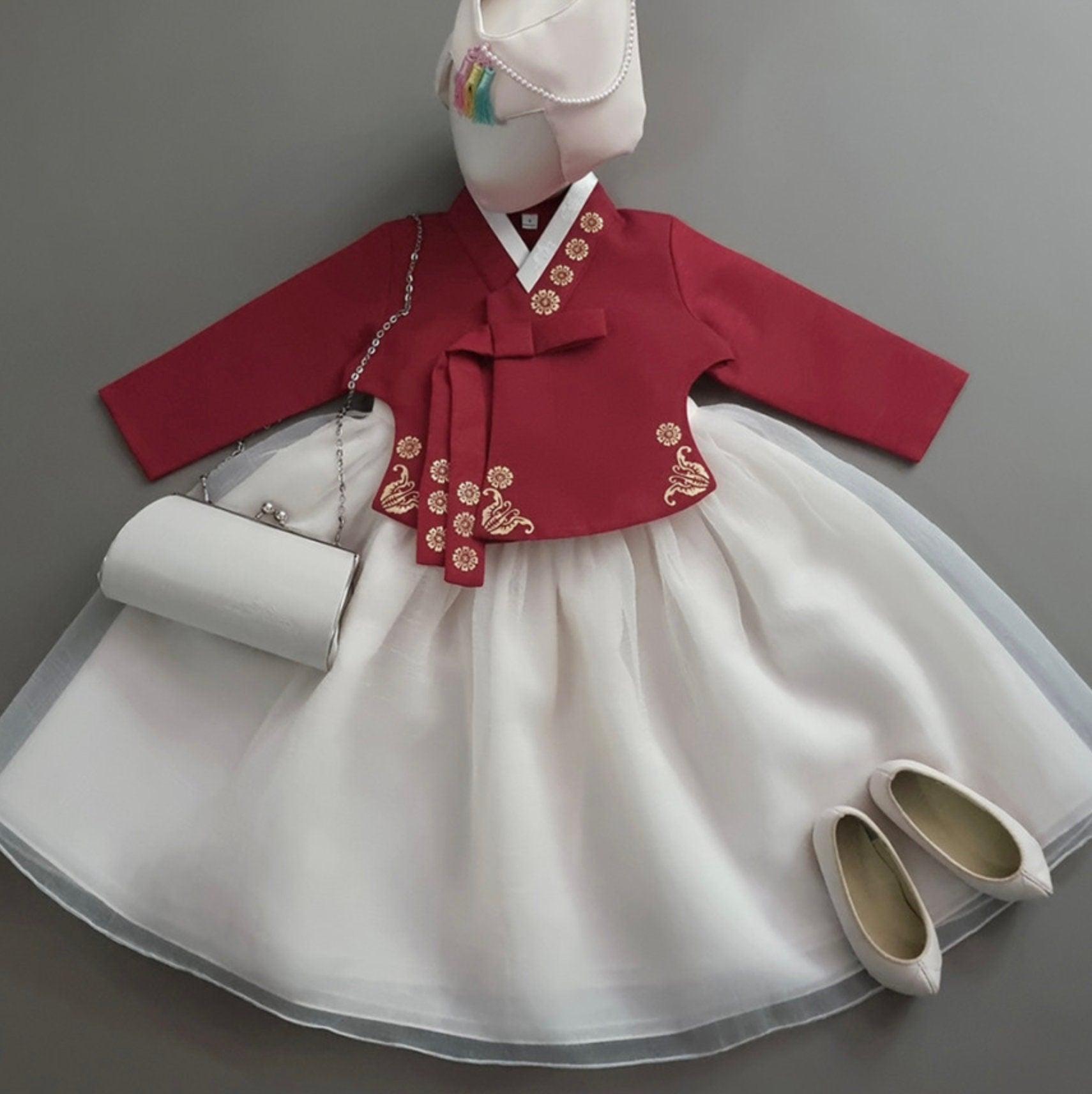 Yoonju Red Dress Girl Hanbok (1-8YR) - Native Korean
