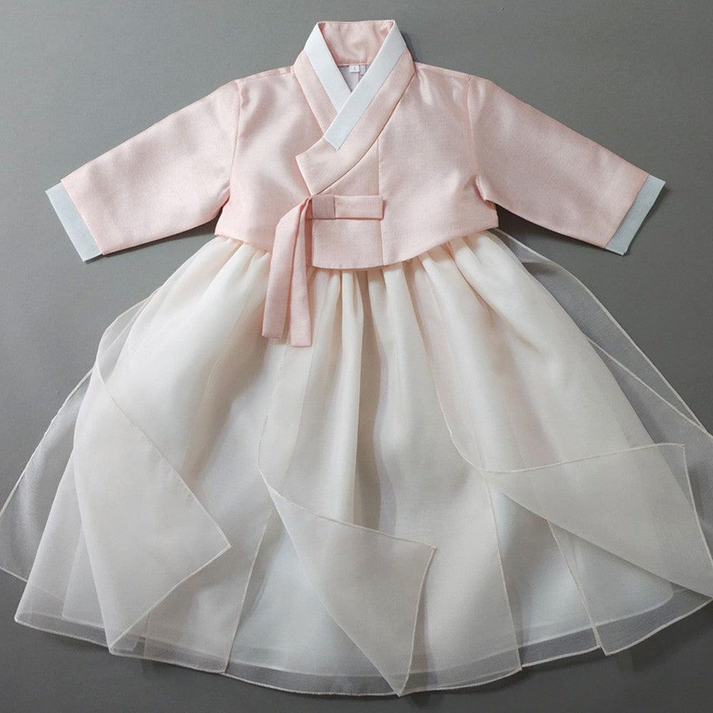 Youl Flared Light Pink Girl Hanbok (100D-15YR) - Native Korean