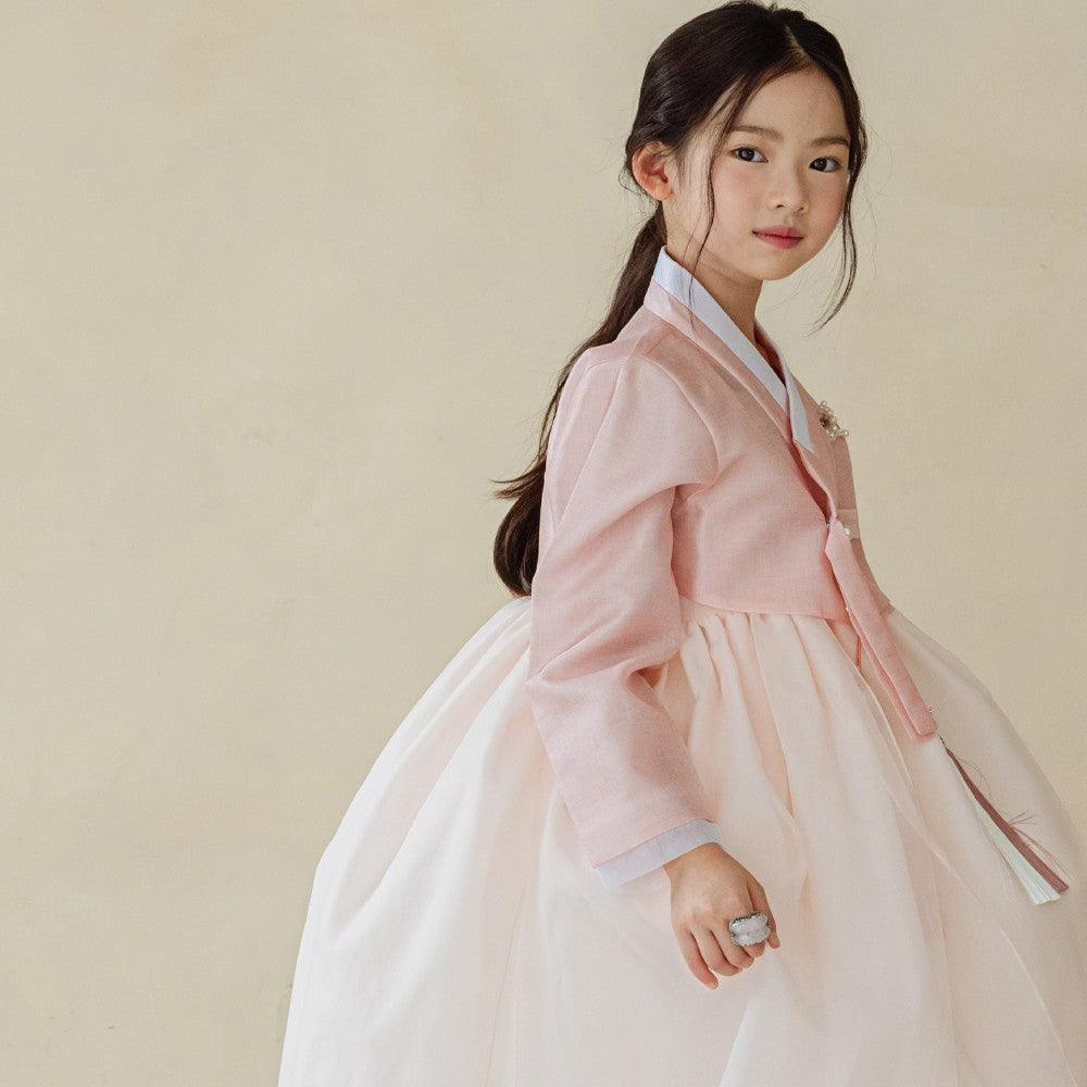 Youl Flared Light Pink Girl Hanbok (100D-15YR) - Native Korean