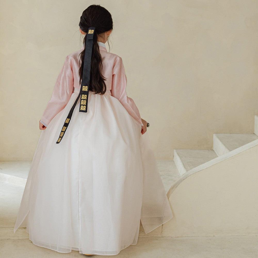 Youl Flared Light Pink Girl Hanbok (100D-15YR) - Native Korean